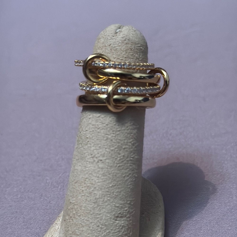 Gold Tone Ring Link Stack